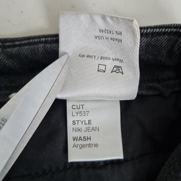 REFORMATION Jeans Womens 24 Black High Waist Skinny Stretch Niki Jean 24x29 - Picture 16 of 16